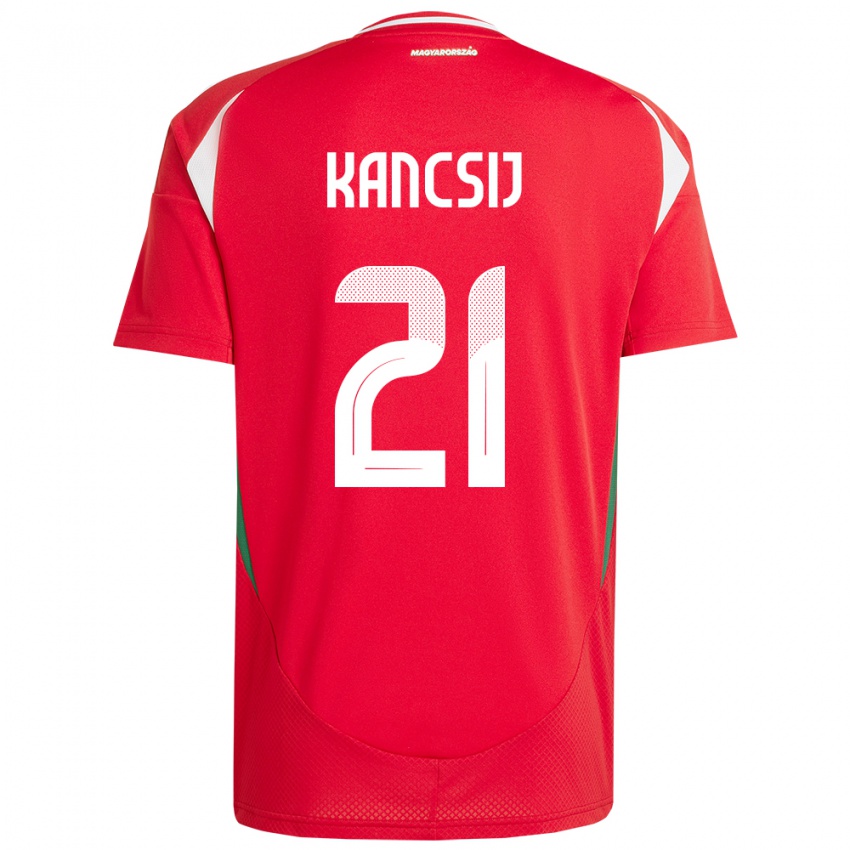 Hombre Camiseta Hungría Artúr Kancsij #21 Rojo 1ª Equipación 24-26 La Camisa