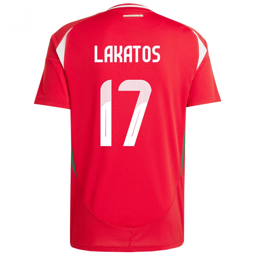 Hombre Camiseta Hungría Noel Lakatos #17 Rojo 1ª Equipación 24-26 La Camisa