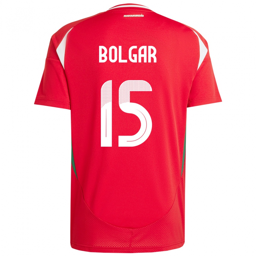 Hombre Camiseta Hungría Botond Bolgár #15 Rojo 1ª Equipación 24-26 La Camisa