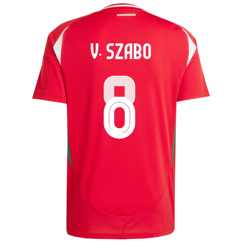 Hombre Camiseta Hungría Viktória Szabó #8 Rojo 1ª Equipación 24-26 La Camisa