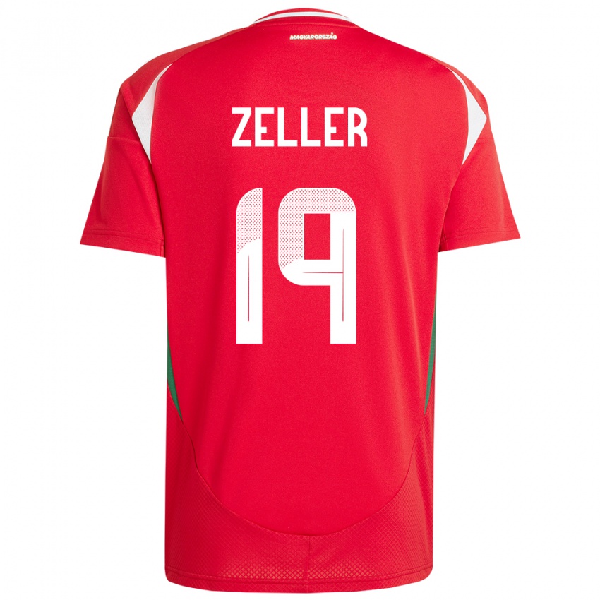 Hombre Camiseta Hungría Dóra Zeller #19 Rojo 1ª Equipación 24-26 La Camisa