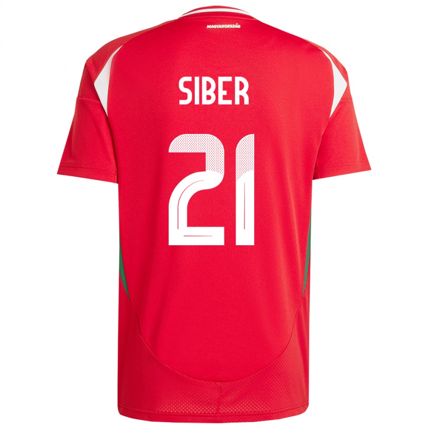 Hombre Camiseta Hungría Glória Siber #21 Rojo 1ª Equipación 24-26 La Camisa