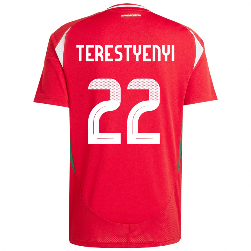 Hombre Camiseta Hungría Anna Terestyényi #22 Rojo 1ª Equipación 24-26 La Camisa