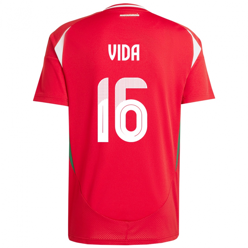 Hombre Camiseta Hungría Boglárka Vida #16 Rojo 1ª Equipación 24-26 La Camisa