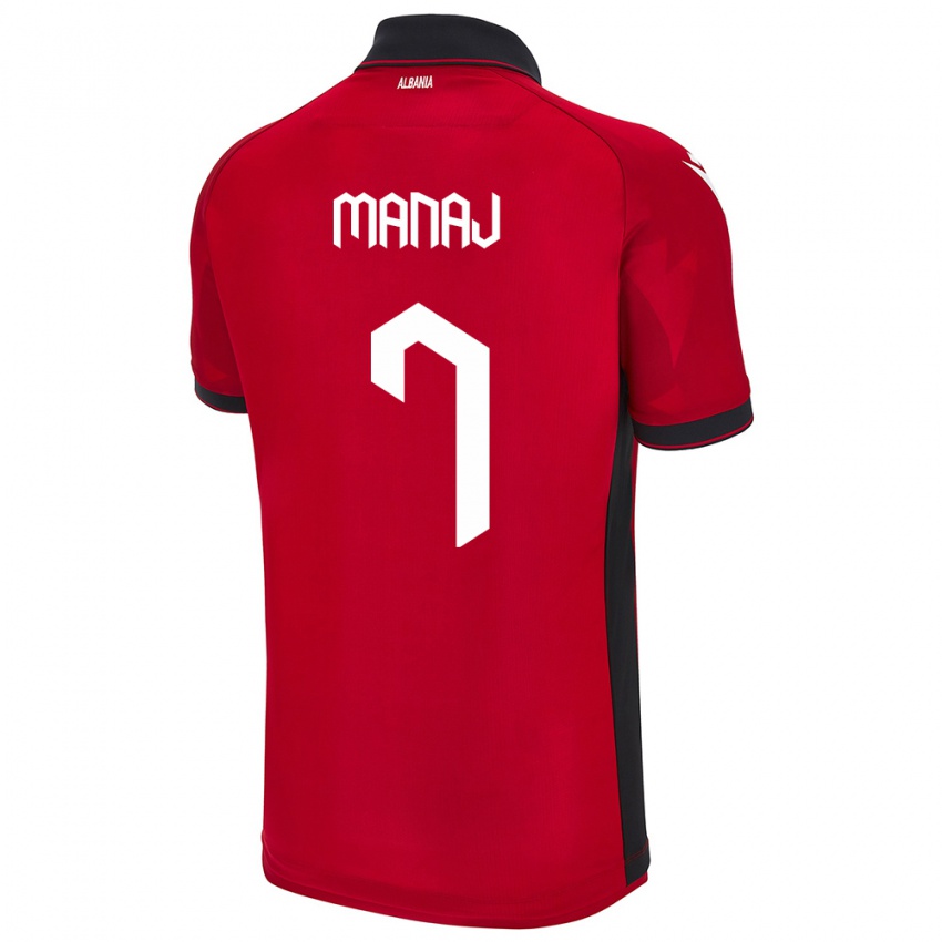 Hombre Camiseta Albania Rey Manaj #7 Rojo 1ª Equipación 24-26 La Camisa