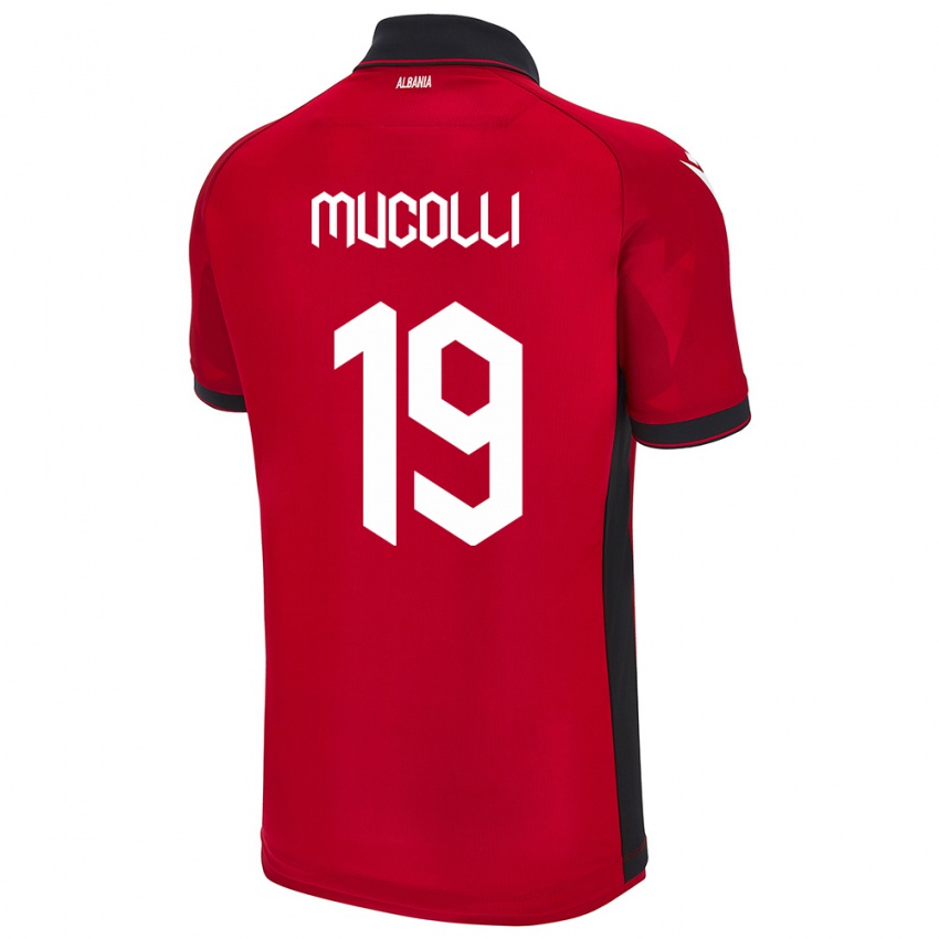 Hombre Camiseta Albania Arbnor Mucolli #19 Rojo 1ª Equipación 24-26 La Camisa