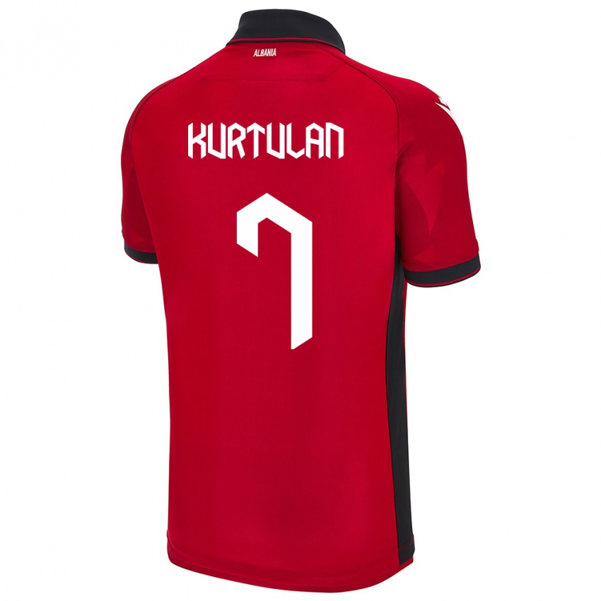 Hombre Camiseta Albania Arda Kurtulan #7 Rojo 1ª Equipación 24-26 La Camisa