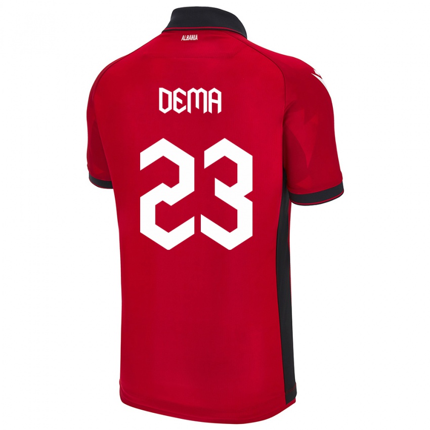 Hombre Camiseta Albania Endri Dema #23 Rojo 1ª Equipación 24-26 La Camisa