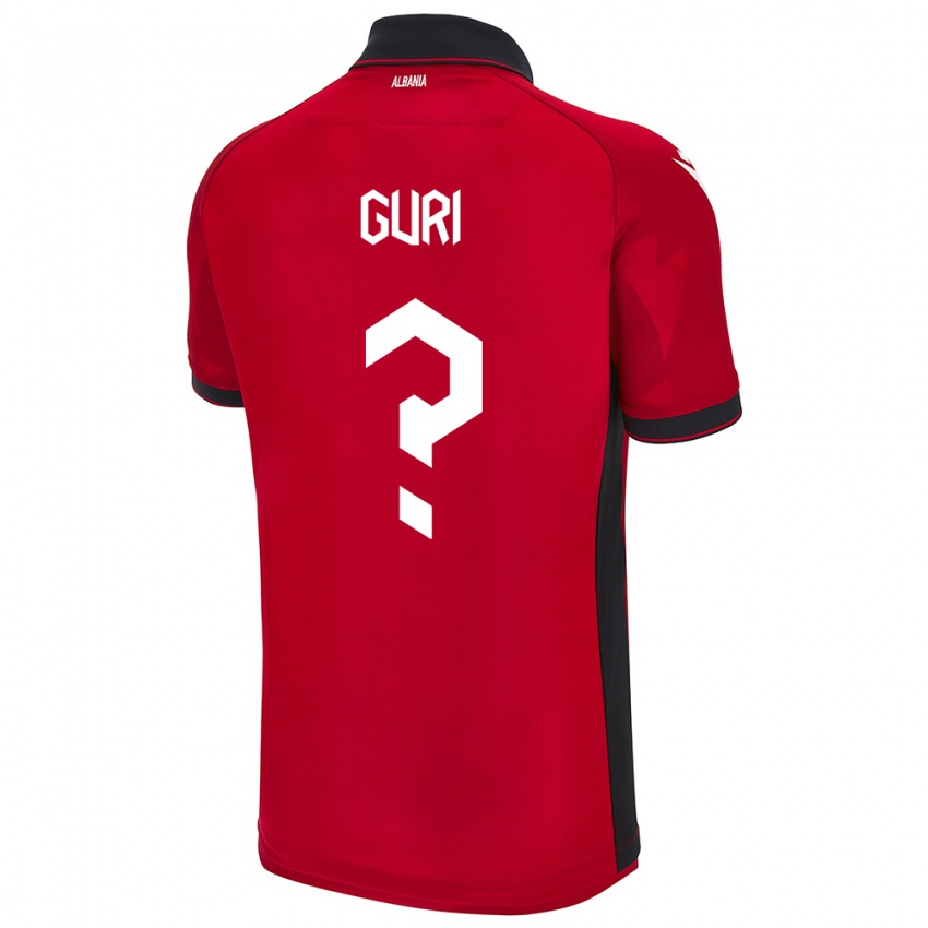 Hombre Camiseta Albania Gabriel Guri #0 Rojo 1ª Equipación 24-26 La Camisa
