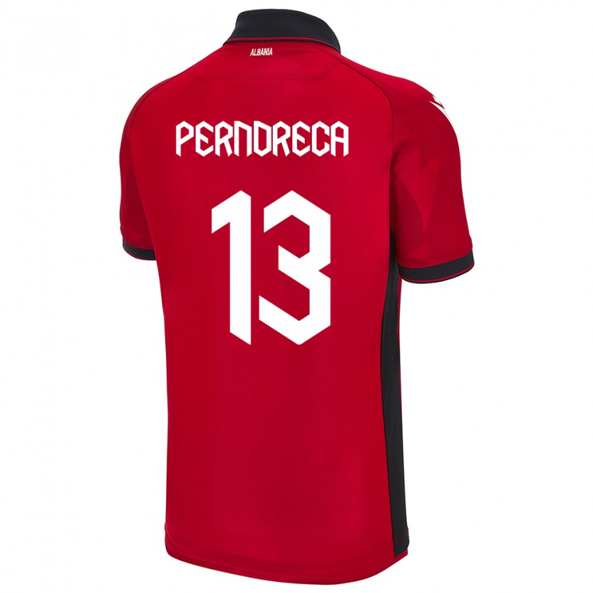 Hombre Camiseta Albania Fabjan Perndreca #13 Rojo 1ª Equipación 24-26 La Camisa