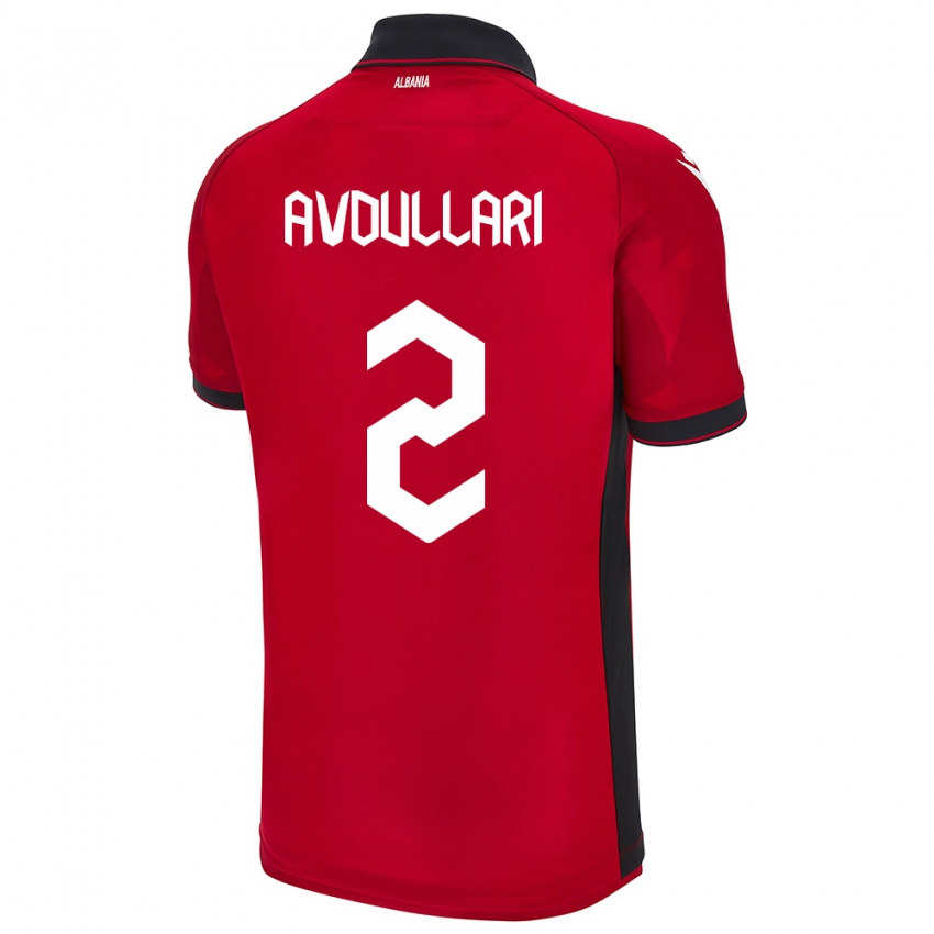 Hombre Camiseta Albania Davide Avdullari #2 Rojo 1ª Equipación 24-26 La Camisa