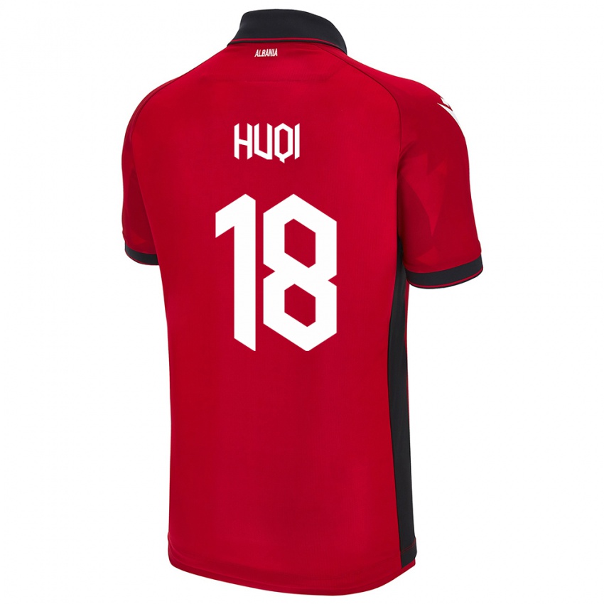 Hombre Camiseta Albania Mattia Huqi #18 Rojo 1ª Equipación 24-26 La Camisa