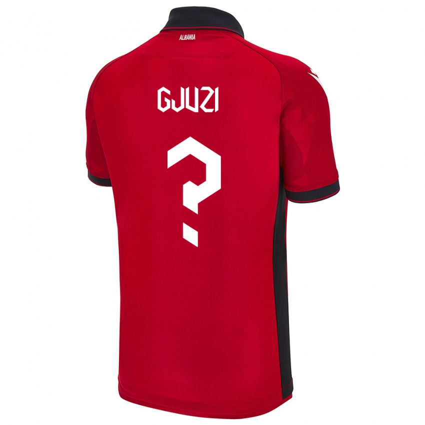 Hombre Camiseta Albania Etrit Gjuzi #0 Rojo 1ª Equipación 24-26 La Camisa