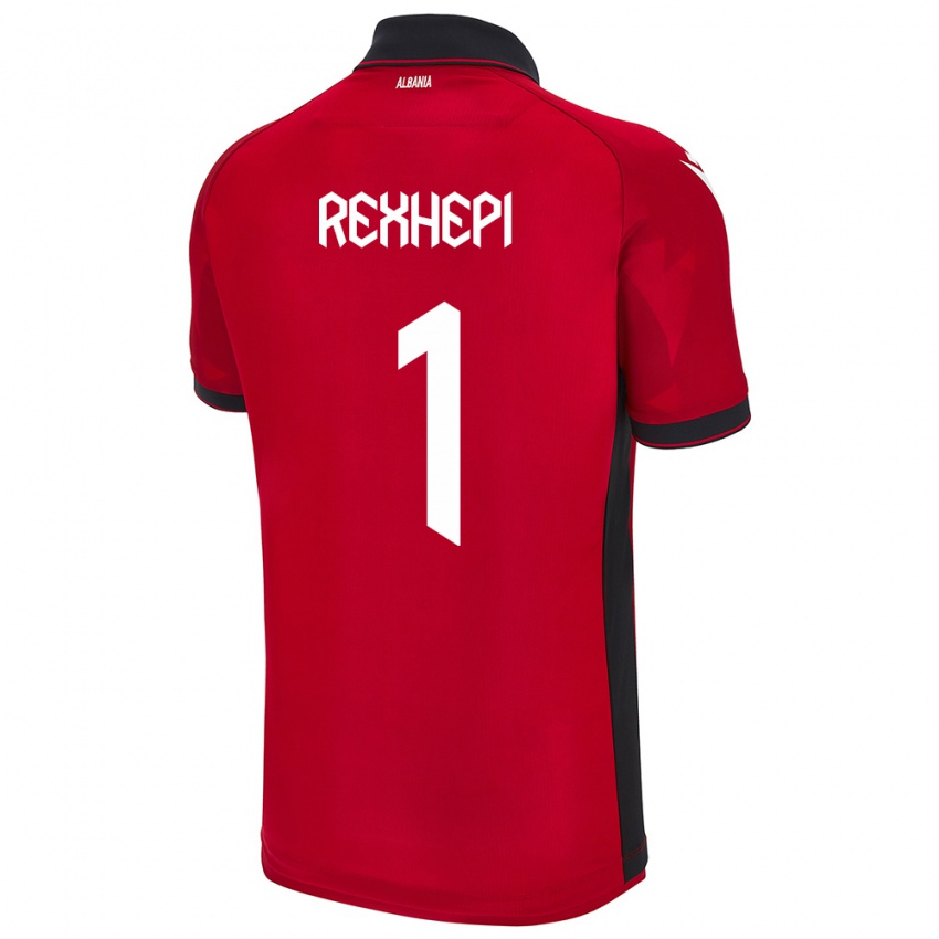 Hombre Camiseta Albania Viona Rexhepi #1 Rojo 1ª Equipación 24-26 La Camisa