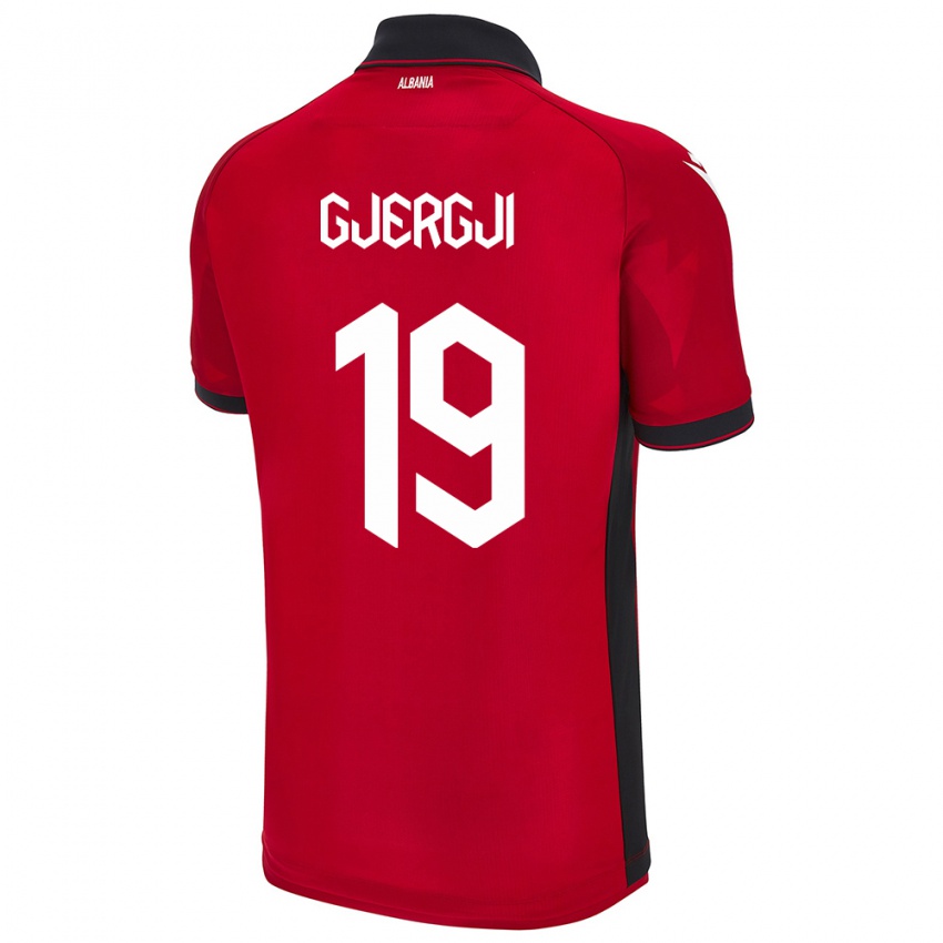 Hombre Camiseta Albania Matilda Gjergji #19 Rojo 1ª Equipación 24-26 La Camisa