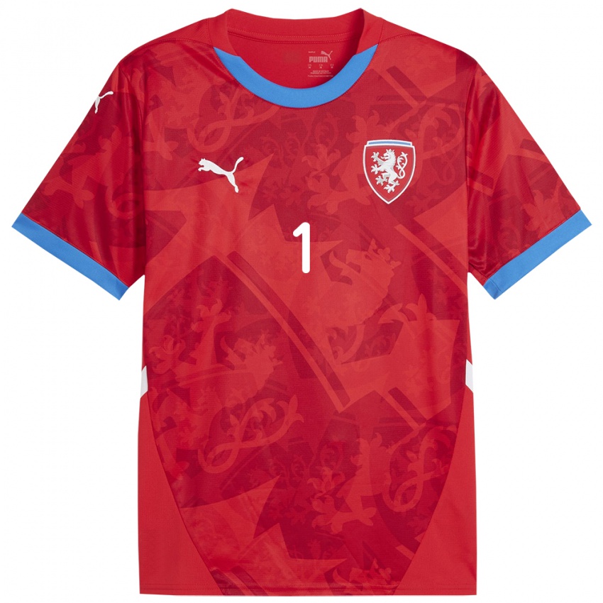 Hombre Camiseta Chequia Marek Obdrzalek #1 Rojo 1ª Equipación 24-26 La Camisa