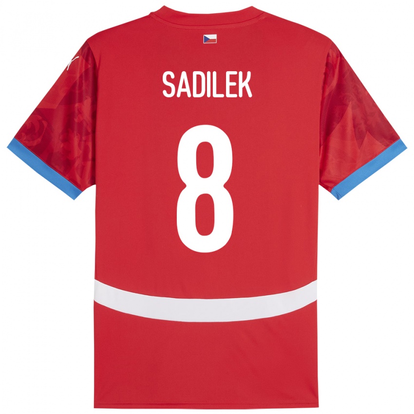 Hombre Camiseta Chequia Michal Sadílek #8 Rojo 1ª Equipación 24-26 La Camisa
