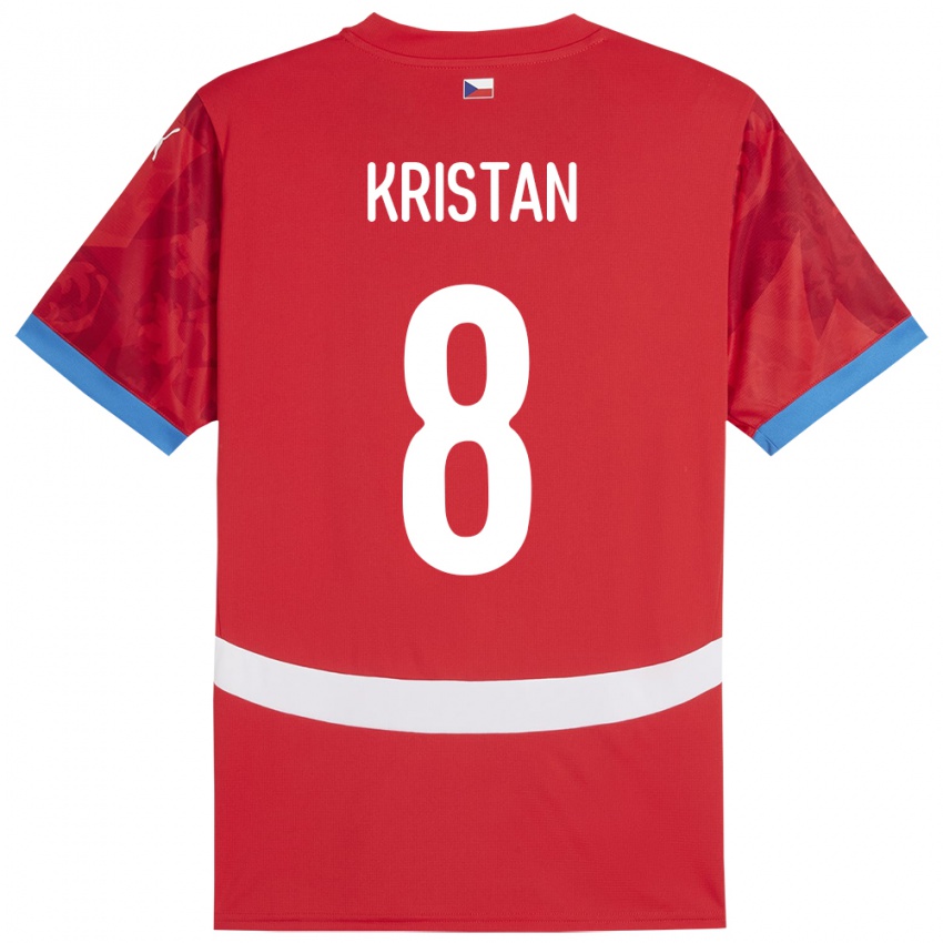Hombre Camiseta Chequia Jakub Kristan #8 Rojo 1ª Equipación 24-26 La Camisa