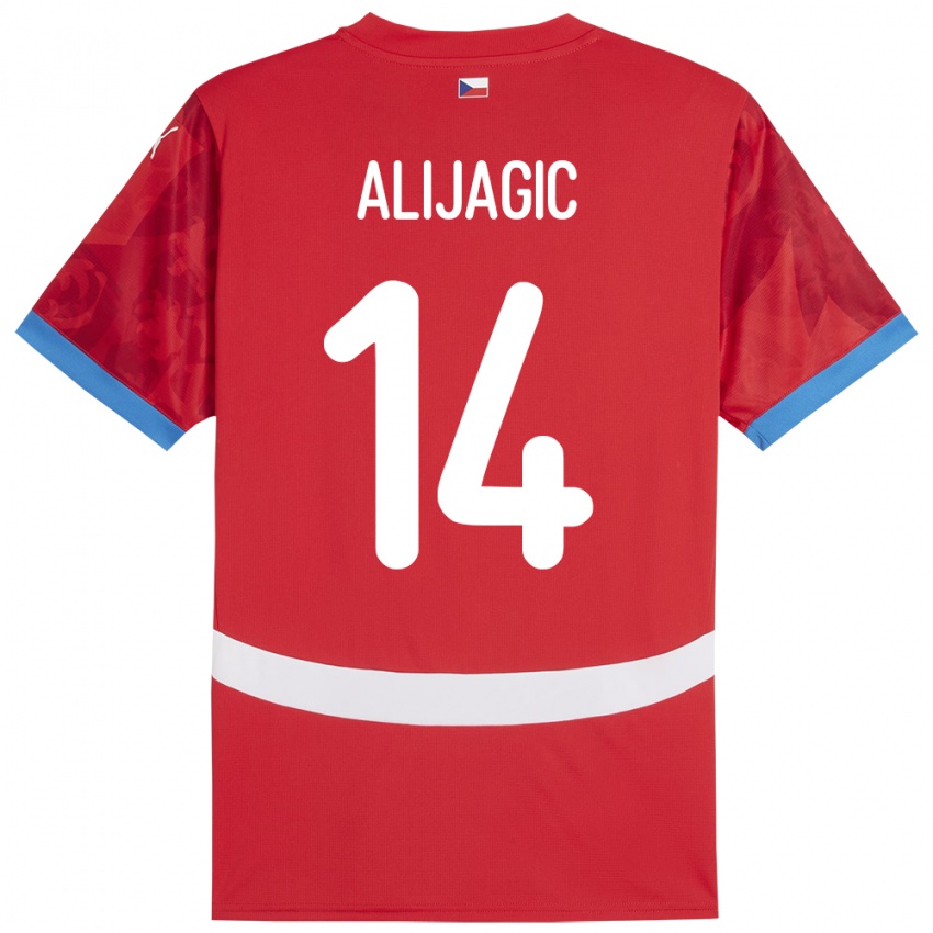 Hombre Camiseta Chequia Denis Alijagic #14 Rojo 1ª Equipación 24-26 La Camisa