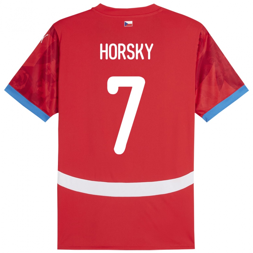 Hombre Camiseta Chequia Filip Horsky #7 Rojo 1ª Equipación 24-26 La Camisa