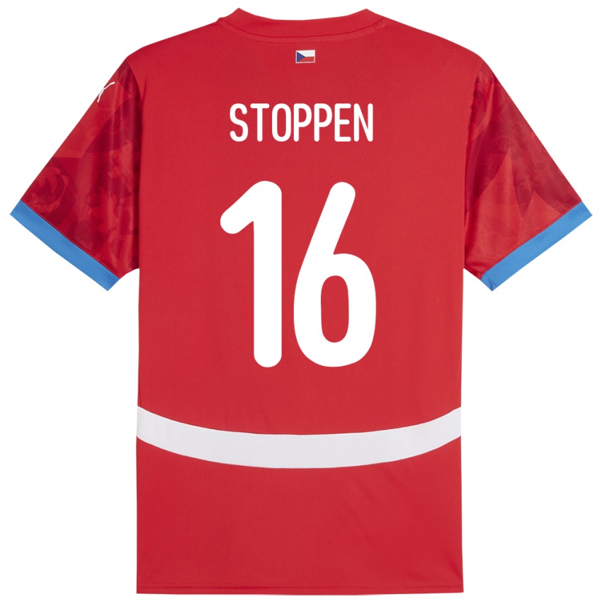 Hombre Camiseta Chequia Tadeas Stoppen #16 Rojo 1ª Equipación 24-26 La Camisa