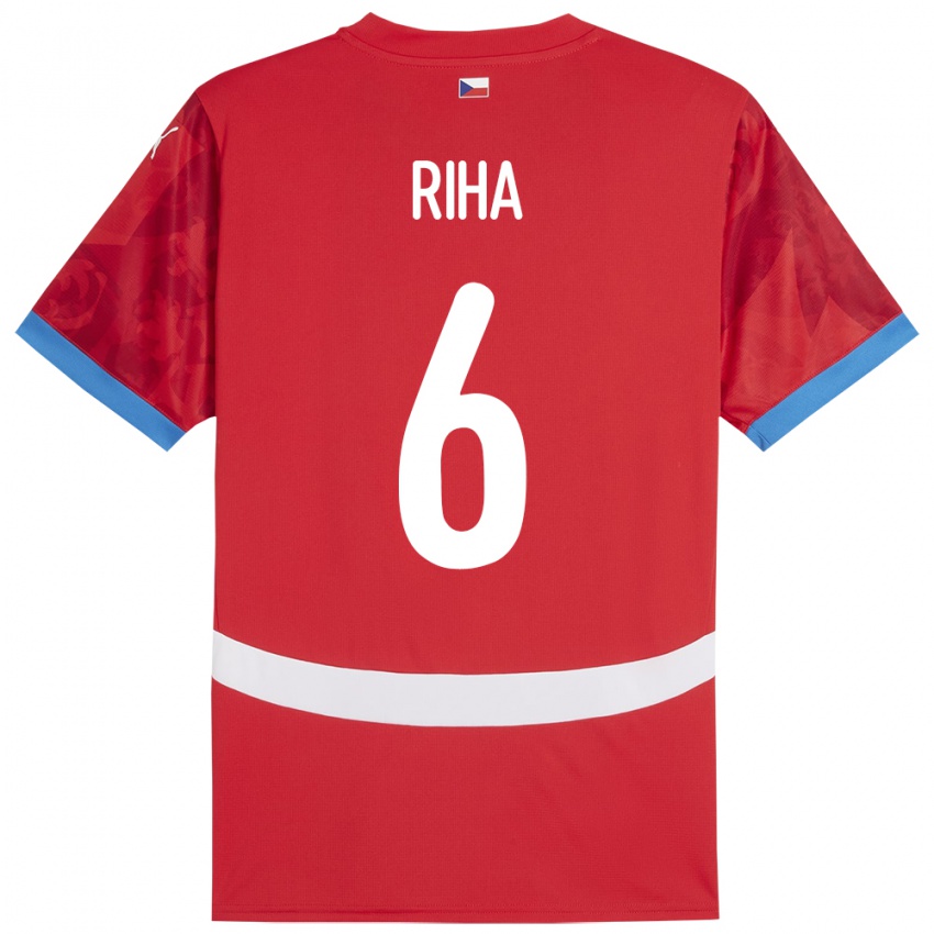 Hombre Camiseta Chequia Ferdinand Riha #6 Rojo 1ª Equipación 24-26 La Camisa