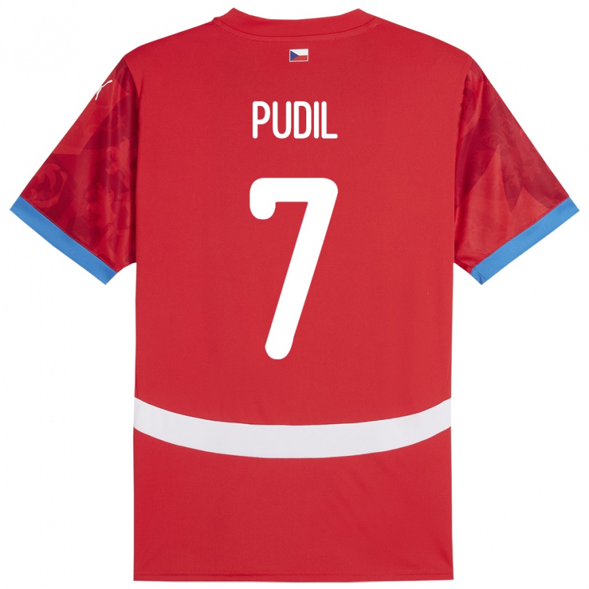 Hombre Camiseta Chequia Adam Pudil #7 Rojo 1ª Equipación 24-26 La Camisa