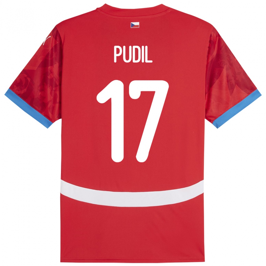 Hombre Camiseta Chequia Milos Pudil #17 Rojo 1ª Equipación 24-26 La Camisa