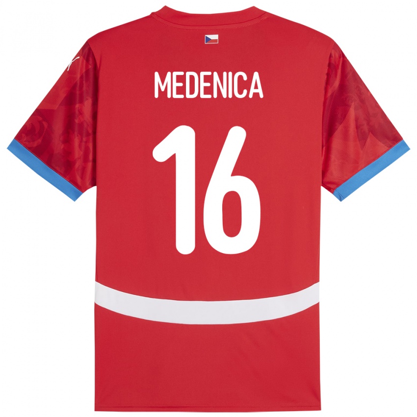 Hombre Camiseta Chequia Djordjije Medenica #16 Rojo 1ª Equipación 24-26 La Camisa