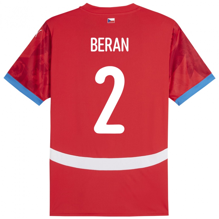 Hombre Camiseta Chequia Stepan Beran #2 Rojo 1ª Equipación 24-26 La Camisa