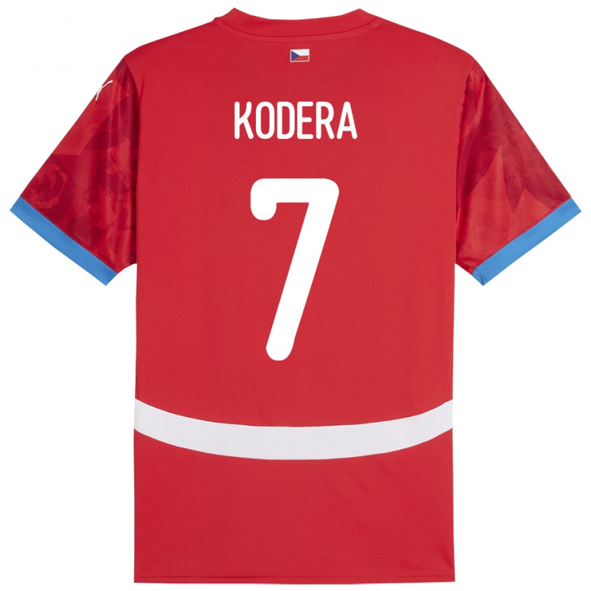 Hombre Camiseta Chequia Matyas Kodera #7 Rojo 1ª Equipación 24-26 La Camisa