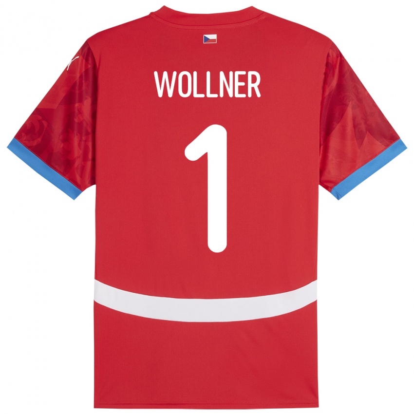 Hombre Camiseta Chequia Vojtech Wollner #1 Rojo 1ª Equipación 24-26 La Camisa