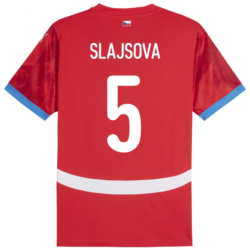 Hombre Camiseta Chequia Gabriela Šlajsová #5 Rojo 1ª Equipación 24-26 La Camisa