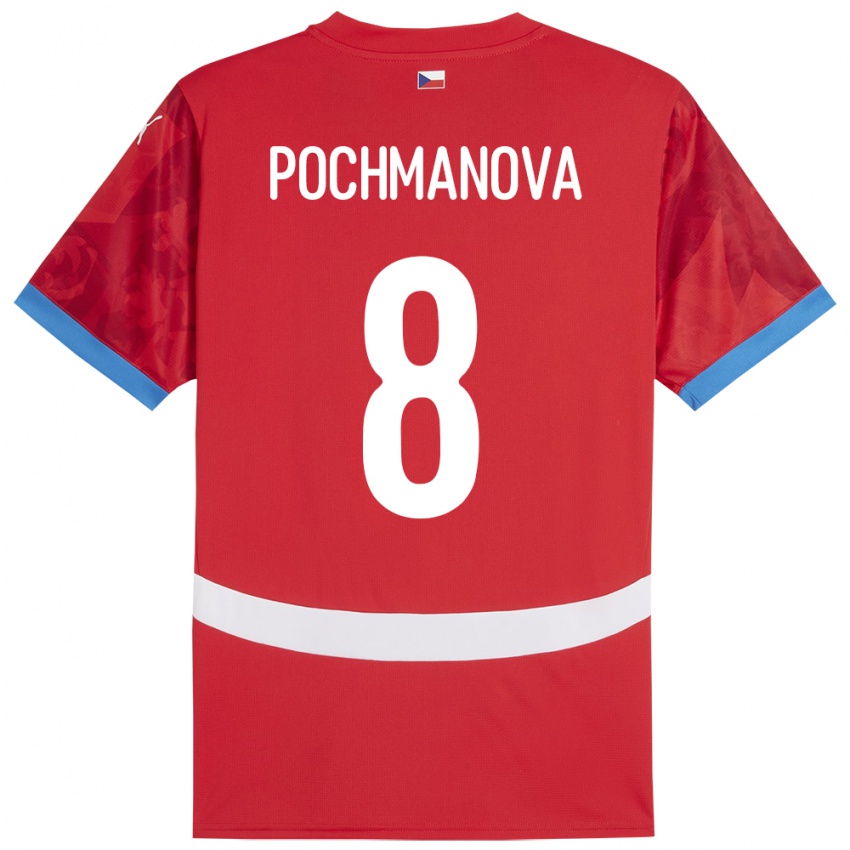 Hombre Camiseta Chequia Aneta Pochmanová #8 Rojo 1ª Equipación 24-26 La Camisa