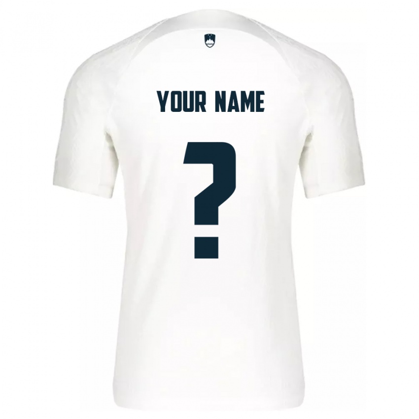 Hombre Camiseta Eslovenia Su Nombre #0 Blanco 1ª Equipación 24-26 La Camisa