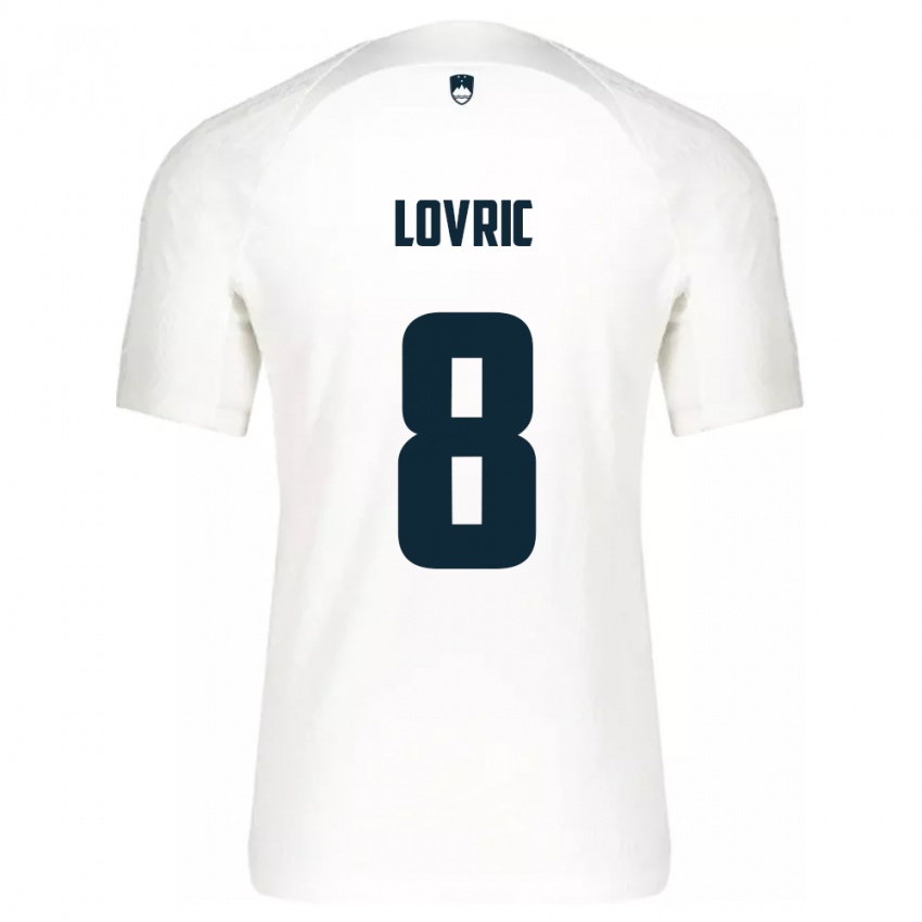 Hombre Camiseta Eslovenia Sandi Lovric #8 Blanco 1ª Equipación 24-26 La Camisa