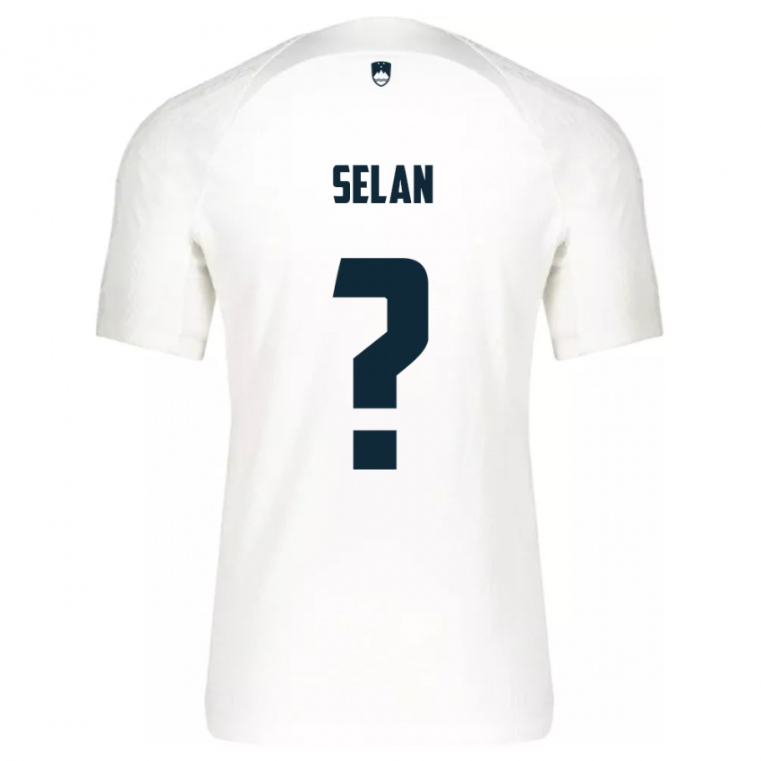 Hombre Camiseta Eslovenia Beno Selan #0 Blanco 1ª Equipación 24-26 La Camisa