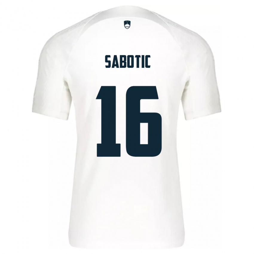 Hombre Camiseta Eslovenia Tais Sabotic #16 Blanco 1ª Equipación 24-26 La Camisa