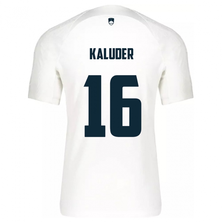 Hombre Camiseta Eslovenia Grega Kaluder #16 Blanco 1ª Equipación 24-26 La Camisa