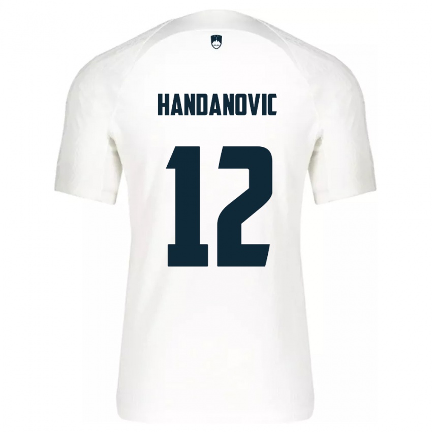 Hombre Camiseta Eslovenia Tanej Handanovic #12 Blanco 1ª Equipación 24-26 La Camisa