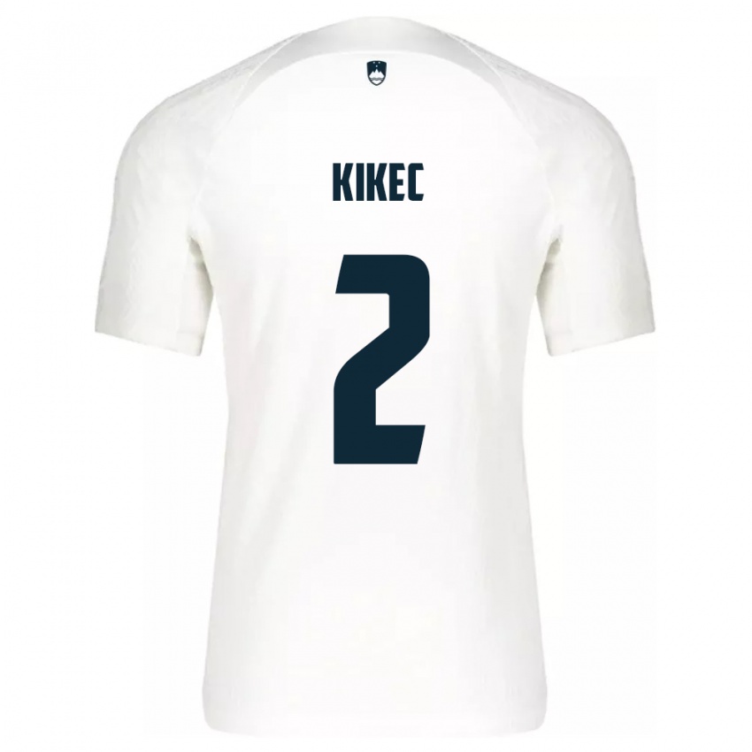 Hombre Camiseta Eslovenia Timon Kikec #2 Blanco 1ª Equipación 24-26 La Camisa