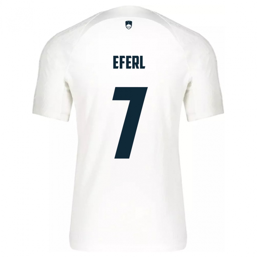 Hombre Camiseta Eslovenia Anja Eferl #7 Blanco 1ª Equipación 24-26 La Camisa