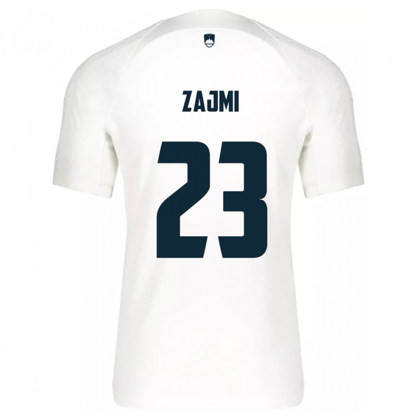 Hombre Camiseta Eslovenia Luana Zajmi #23 Blanco 1ª Equipación 24-26 La Camisa
