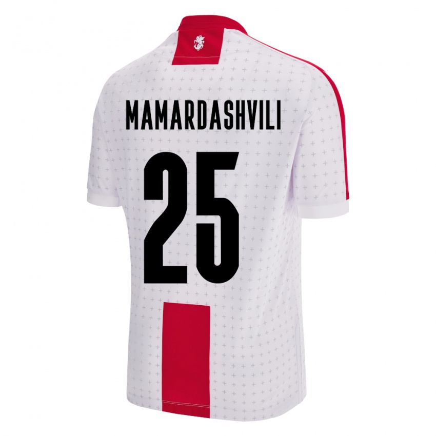 Hombre Camiseta Georgia Giorgi Mamardashvili #25 Blanco 1ª Equipación 24-26 La Camisa