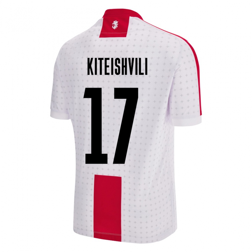 Hombre Camiseta Georgia Otar Kiteishvili #17 Blanco 1ª Equipación 24-26 La Camisa