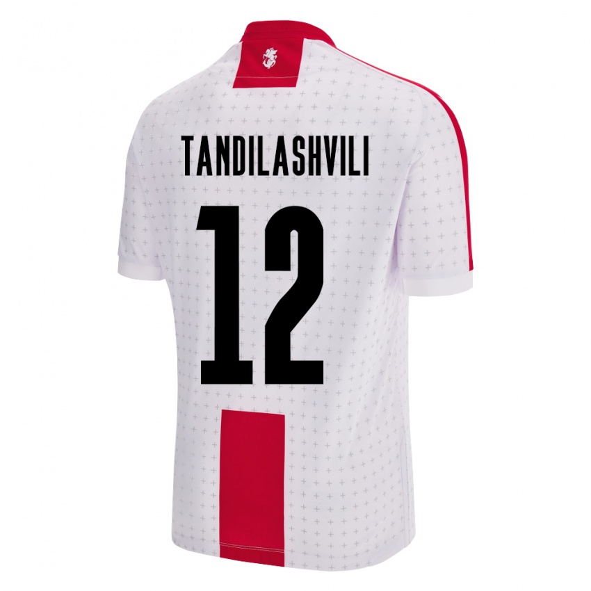 Hombre Camiseta Georgia Levan Tandilashvili #12 Blanco 1ª Equipación 24-26 La Camisa