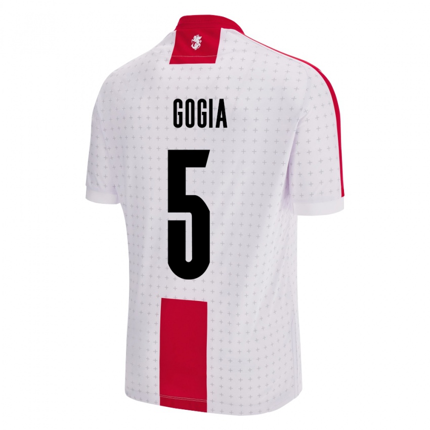 Hombre Camiseta Georgia Gigi Gogia #5 Blanco 1ª Equipación 24-26 La Camisa