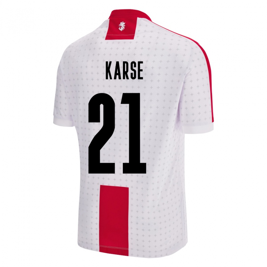 Hombre Camiseta Georgia Karse #21 Blanco 1ª Equipación 24-26 La Camisa