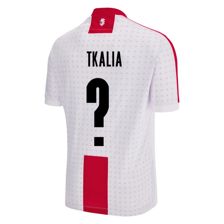 Hombre Camiseta Georgia Nikoloz Tkalia #0 Blanco 1ª Equipación 24-26 La Camisa