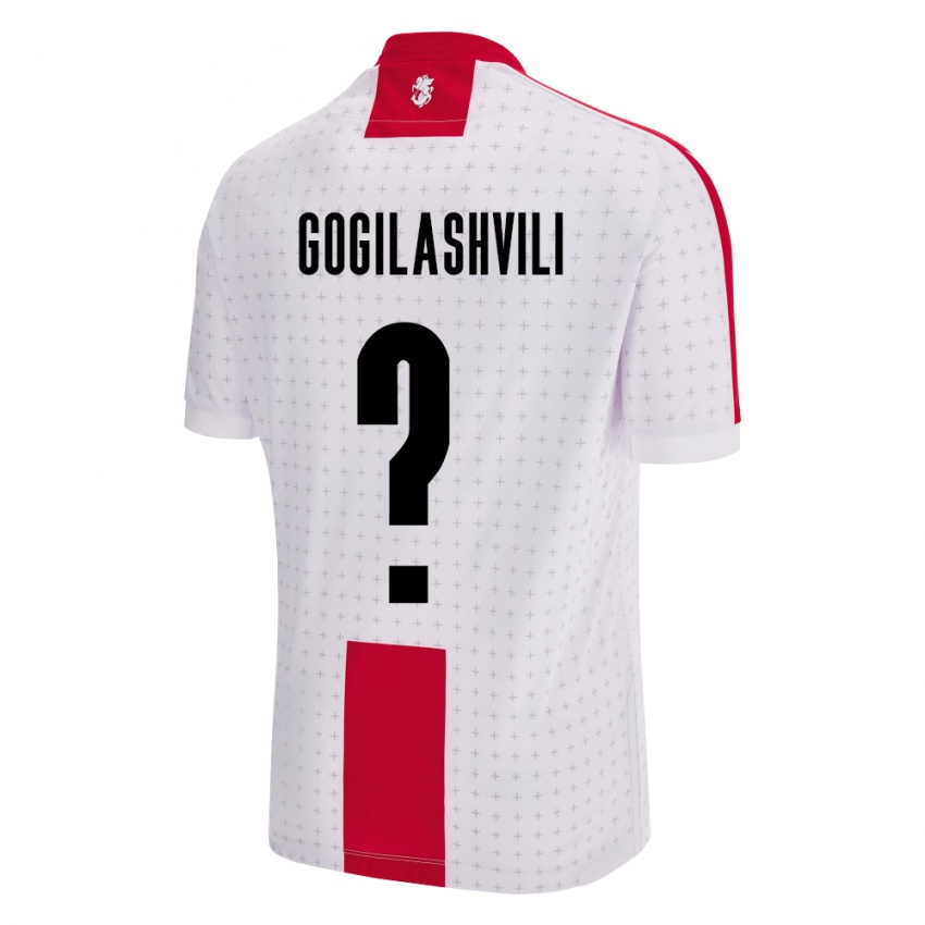 Hombre Camiseta Georgia Davit Gogilashvili #0 Blanco 1ª Equipación 24-26 La Camisa